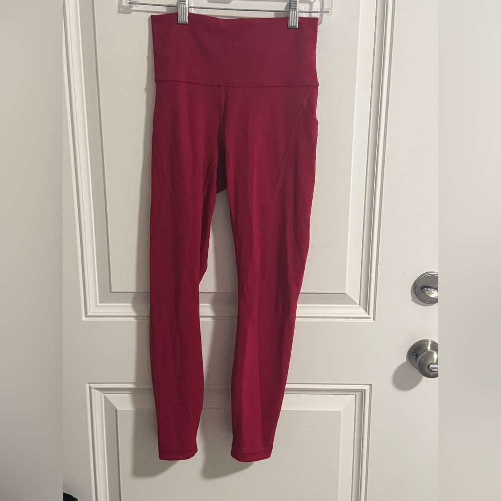 COPY - EUC 💎💎Lululemon Wunder Train high-rise with pockets 25” ruby red?